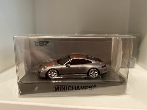 Porsche 911 R - Silber mit roten Streifen - 1:87