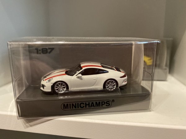 Porsche 911 R - Weiß mit roten Streifen - 1:87